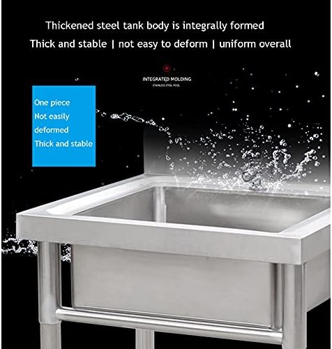Kereskedelmi mosogató rozsdamentes acél mosogató szett, háztartási mosogató medence platform mosdó kerek sarok, könnyen tisztítható