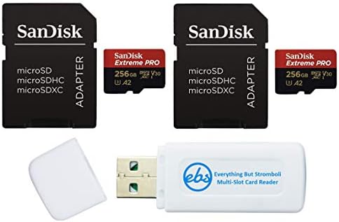 SanDisk Extreme PRO (UHS-1 U3 / V30) A2 256 gb-os MicroSD Memóriakártya (2 Csomag) a GoPro Hero9 Kamera (Hős 9 Fekete) SDSQXCY-256G-GN6MA