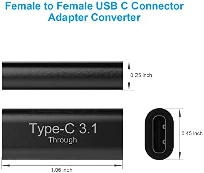 2PACK USB-C Női Alumínium Adapter Átalakító Támogatja a 4K Videó, Gyors Töltés & 10 gbps adatátviteli. Kompatibilis a Thunderbolt