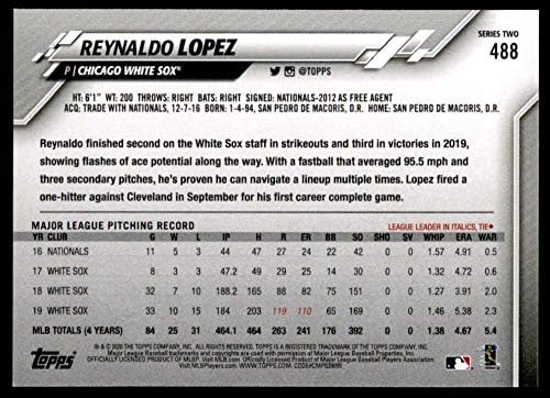 2020 Topps Arany Csillagok Baseball 488 Reynaldo Lopez Chicago White Sox Egyes Hatósági MLB Párhuzamos Kereskedelem Kártyát a Zöld