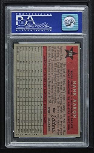 1958 Topps 488 All-Star Hank Aaron Milwaukee Bátrabbak (Baseball Kártya) PSA a PSA 7.00 Bátrabbak