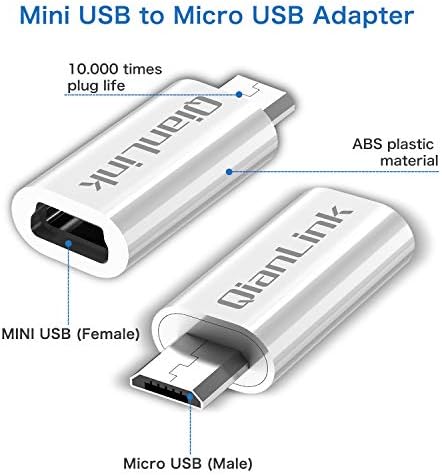 Mini USB, Micro USB Adapter (2 Csomag) Mini USB Női Micro USB Férfi Átalakítani Csatlakozó Töltés & Adatok Sync Kompatibilis a Samsung