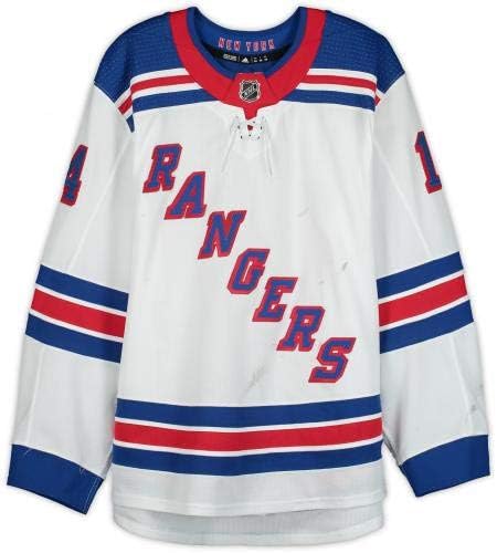 Greg McKegg New York Rangers Játék-14 Fehér Set 1 Mez Viselése Közben El Játszott Játékok Között, október 13-án, valamint December