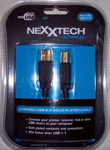 NexxTech Végső Hi-Speed USB 2.0-Tanúsított Arany Kábel - (6 Méter / 1,8 m)