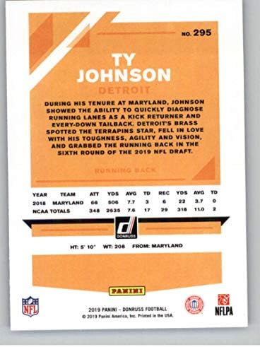 2019 Donruss Nyomja meg a Bizonyíték Kék Foci 295 Ty Johnson Detroit Lions Hivatalos NFL Kereskedelmi Kártyát A Panini Amerika
