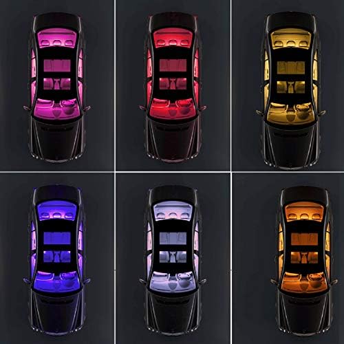 GoolRC Autó LED Szalag Világítás, 4db 48 Többszínű LED Belső Világítás, szivargyújtó/USB-Zene Autó Szalag, Fény, Zene Szinkronizálása,