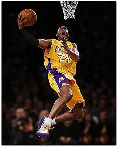 fengyuyi Kobe Bryant Vászon Wall Art Poszter,Kobe Bryant Vászon Nyomatok Lakers NBA Poszter Mamba Blackball Képet Fali Dekoráció 8x10inch