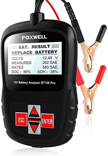 FOXWELL Autó Akkumulátor Teszter Analyzer BT100 Pro 12V Autóipari 100-1100CCA Érzékeli Egészségügyi Hibáit a Rendszeresen Elöntött