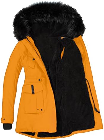 YOCheerful Kabátok Női Kapucnis Meleg Téli Sűrűsödik Fleece Bélelt Dowm Zubbonyok Hosszú Kabát Kabát