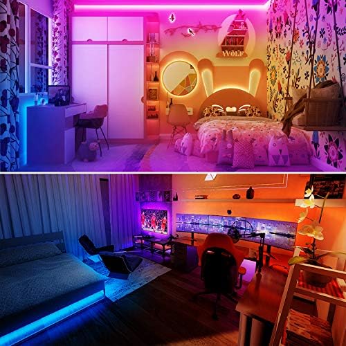 LED Szalag Világítás 44 Kulcs Távoli 50 ft, Színes RGB SMD5050 LED ,12 Voltos színváltó LED Szalag, Hálószoba,Szoba, TV,csináld magad
