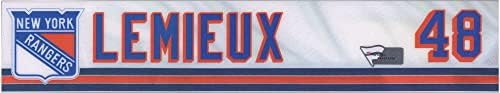 Brendan Lemieux New York Rangers Játékos által Kiadott 48 Fehér Névtáblát a 2021 NHL-Szezon - Játék Használt Stadion Berendezések