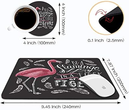 LOWORO egérpad, de Alátét Készlet, egy Flamingó egy csapat Galamb Inspiráló egérpad, Csúszásmentes Gumi Alap Téglalap Egérpadok a