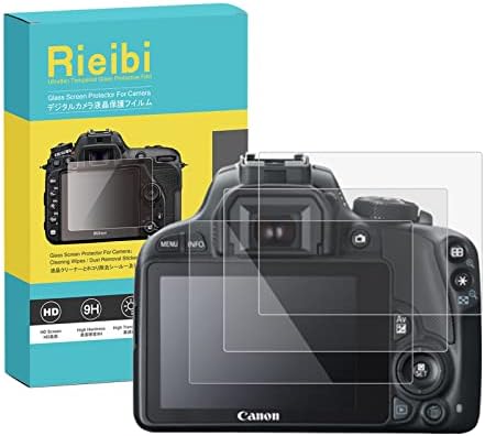 (3 Csomag) Rieibi képernyővédő fólia Canon EOS 100D PowerShot G1X Mark II Digitális Fényképezőgép, Edzett Üveg Fólia Canon Rebel SL1