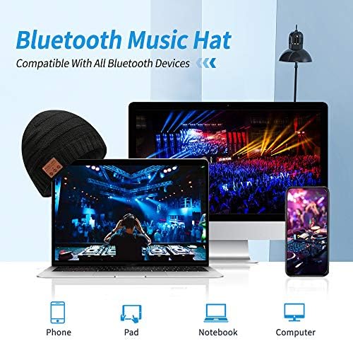 Bluetooth Beanie, Bluetooth 5.0 Téli Zene Kalap, 2 HiFi Sztereó Hangszórók & Mikrofon, Alkalmas Szabadtéri Sportok, a Nők, Férfiak,